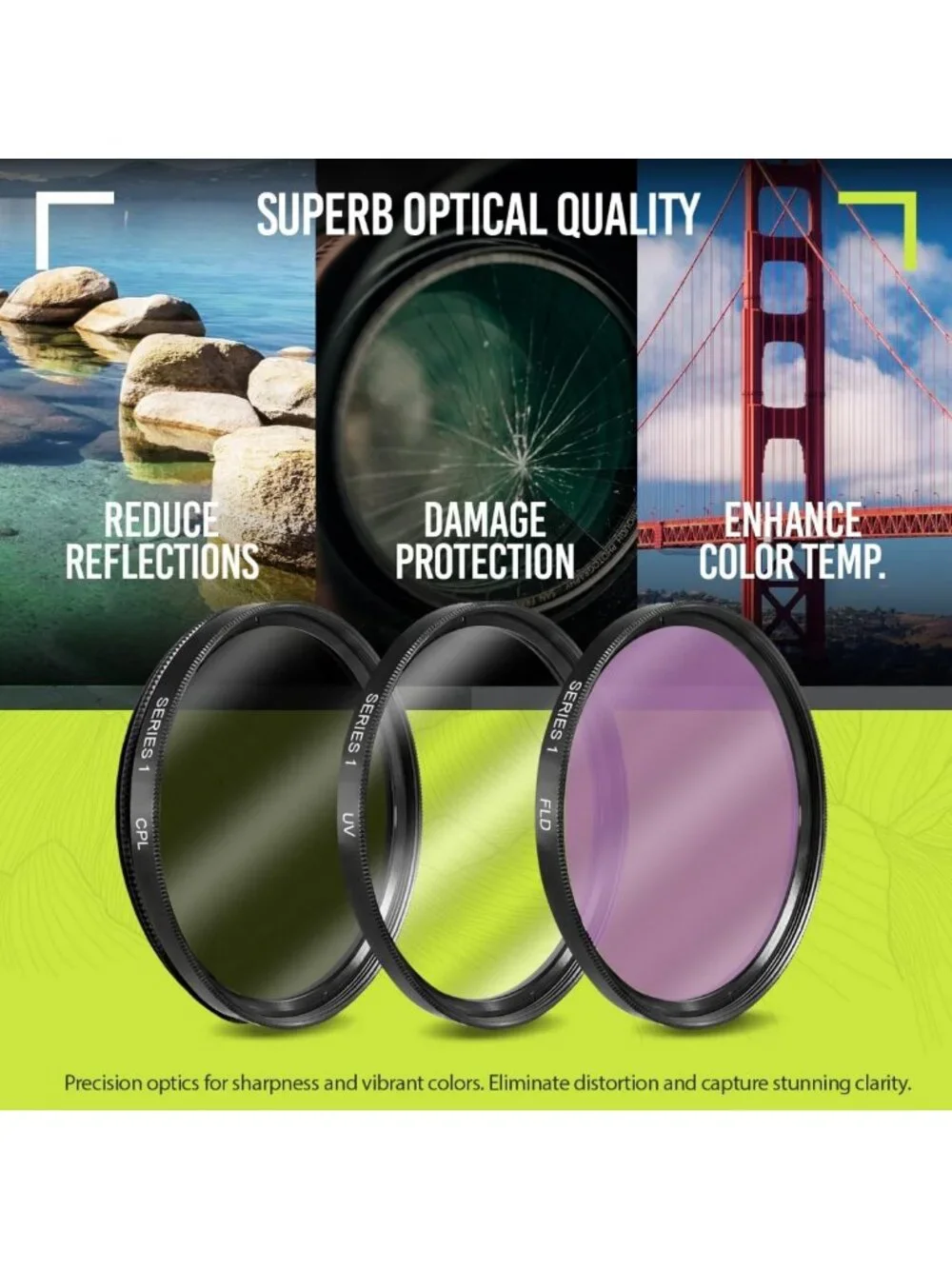 Ultra Deluxe 7pc Lens Kit with Filters, Wide Angle & Telephoto for DSLR Cameras